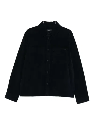 Apc Corduroy Pocket Shirt In Black