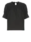 Apc A.p.c. Smocked Bodice Cotton Blouse In Black