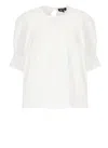 Apc A.p.c. Cotton Blouse With Elastic Neckline In White