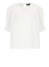 Apc A.p.c. Cotton Blouse With Elastic Neckline In White