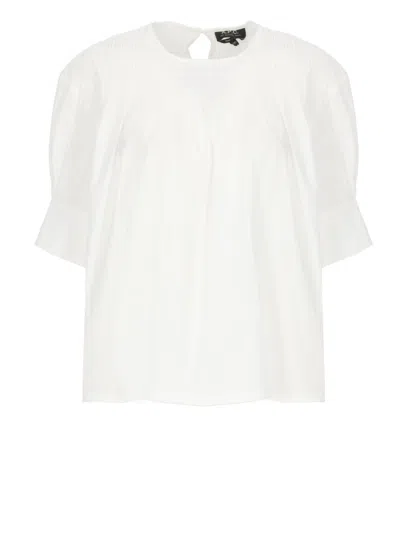 Apc A.p.c. Cotton Blouse With Elastic Neckline In White