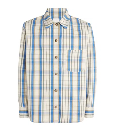 A.p.c. Cotton Check Overshirt In Blue