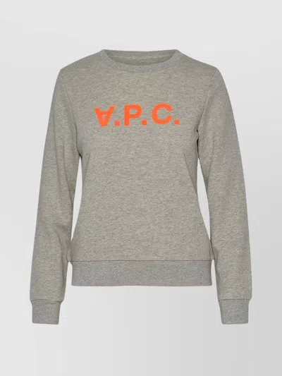 Apc Cotton Crew Neck Sweatshirt In Gray