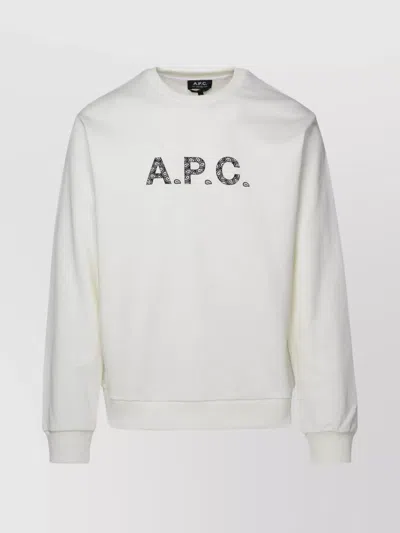 Apc Cotton Crew Neck Sweatshirt In Neutral