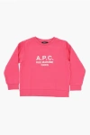 Shop Apc Cotton Crew-neck Sweatshirt With Embossed Logo