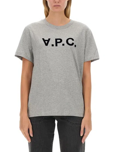 Apc A.p.c. Cotton Crew-neck T-shirt In Gray