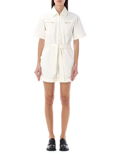 Apc Cotton Hills Jumpsuit For Women In White