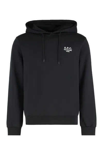 Apc Cotton Hoodie In Blue