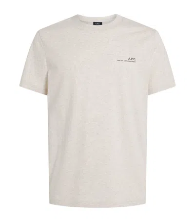 Apc Cotton Logo T-shirt In Neutral