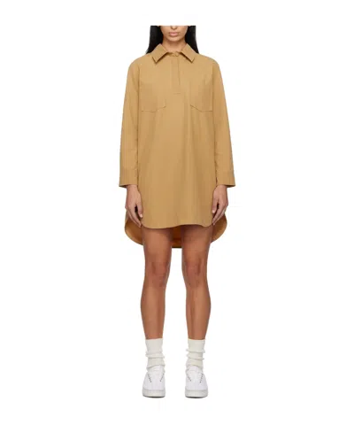 Apc Cotton Mini Dress In Brown