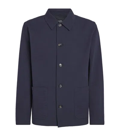 A.p.c. Cotton Overshirt In Blue