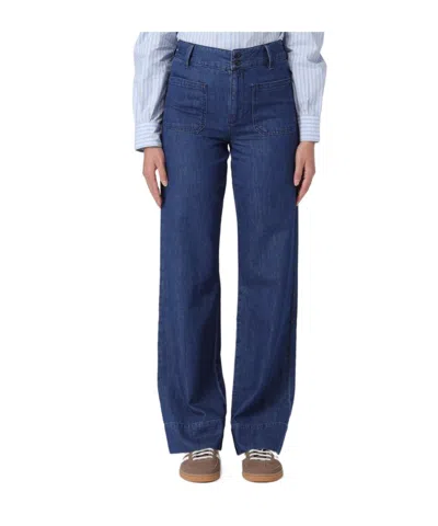 A.p.c. Cotton Patch-pocket Trousers In Blue