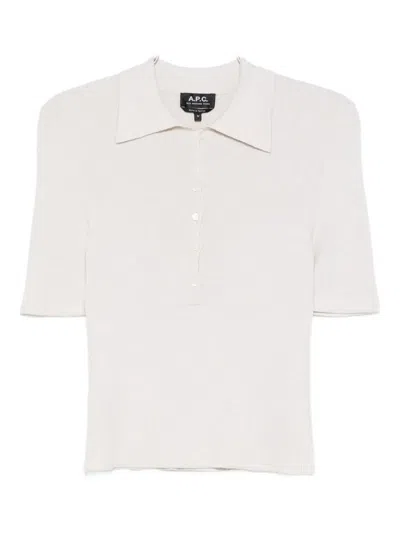 Apc Cotton Polo Shirt In Gray