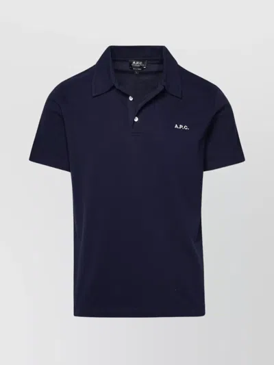 Apc Cotton Polo Shirt Ribbed Collar In Multi