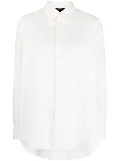 Apc Long-sleeve Poplin Shirt In White
