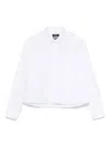 Apc A.p.c. Cropped White Cotton Shirt With Button-down Collar