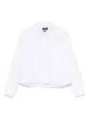 Apc A.p.c. Cropped White Cotton Shirt With Button-down Collar
