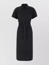 Apc Black Cotton Shirt Dress In Black