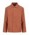 Apc Cotton Shirt Jacket In Brown