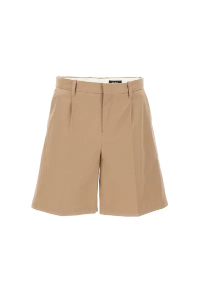 Apc Cotton Shorts Terry In Sand