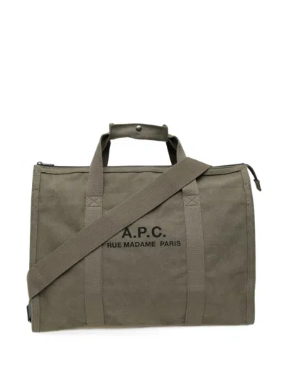 A.p.c. Cotton Shoulder Bag In Green
