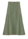 Apc Laurie Midi A-line Skirt In Green