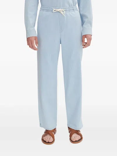 Apc Cotton Straight-leg Trousers In Blue