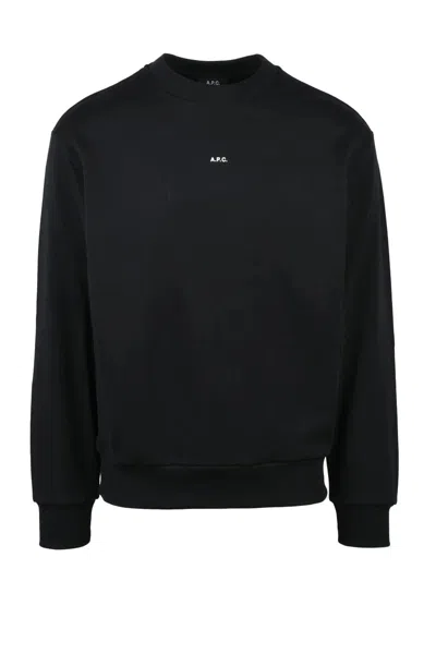 A.p.c. Cotton Sweatshirt - Black In Blue