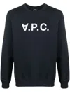 Apc Cotton Sweatshirt With Bold Logo Design For Men In Black