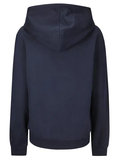 Apc Cotton Sweatshirt With Hood And Front Logo In Blue