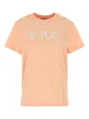 Apc A.p.c. Peach Cotton T-shirt