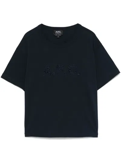 Apc Cotton T-shirt In Blue