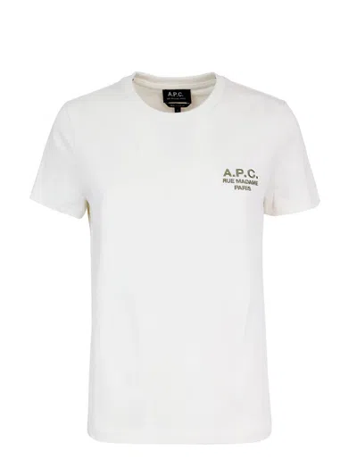 Apc Cotton T-shirt In Ivory