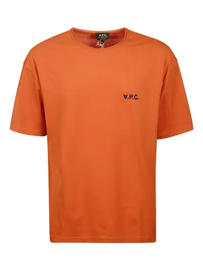 Apc Cotton T-shirt In Orange