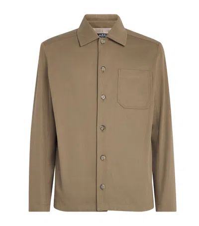 Apc Cotton-wool Shacket In Brown