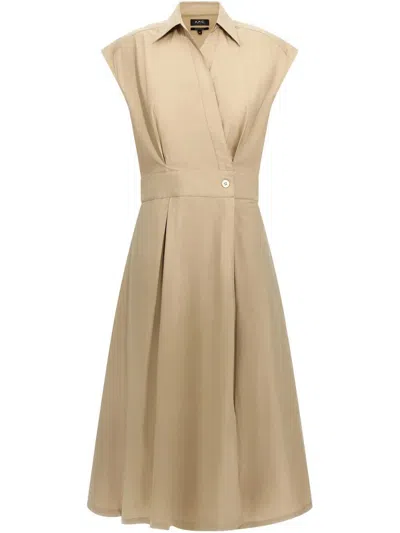 Apc A.p.c. Cotton Wrap Dress In Multicolor