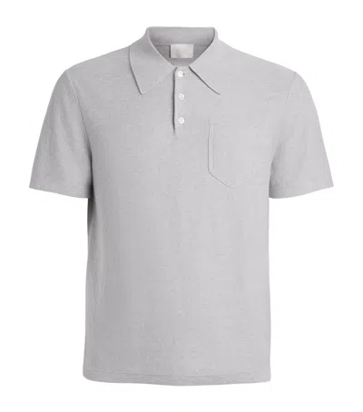 A.p.c. Eliot Cotton And Cashmere-blend Polo Shirt In Gray