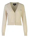 APC BERENICE BEIGE COTTON CARDIGAN