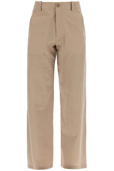 Apc Creased Straight-leg Trousers In Cac Icy Brown