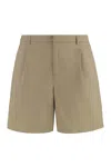 Apc A.p.c. Crew Cotton Bermuda Shorts In Beige