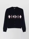 Apc Crew Neck Argyle Pattern Knitwear In Blue