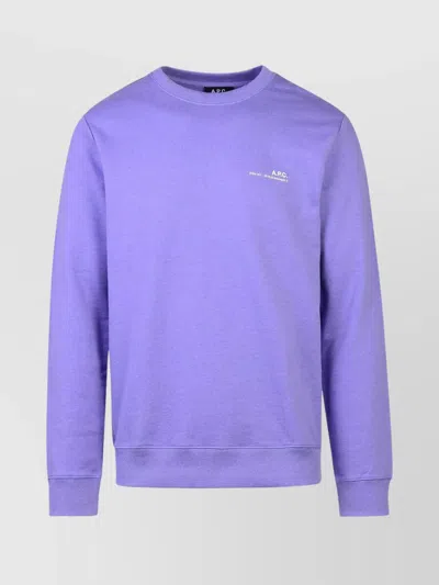 Apc Crew Neck Cotton Sweatshirt In Purple