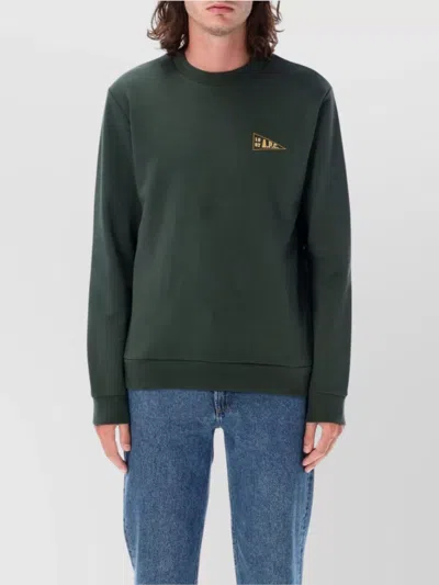 Apc Crew Neck Fleece Sweater In Blue