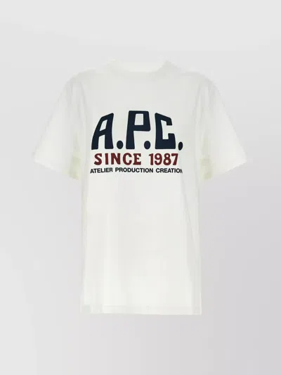 Apc Crew Neck Graphic Print Short Sleeves T-shirt In White