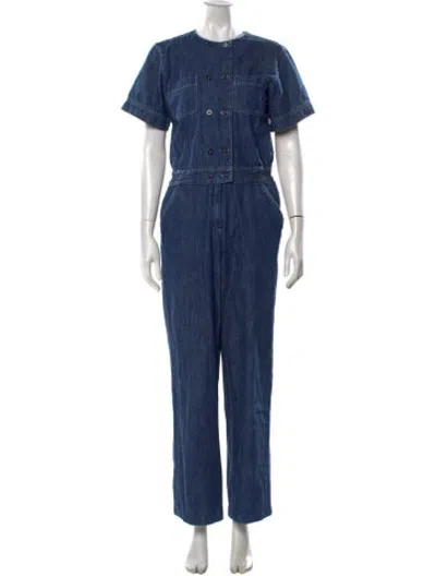 Pre-owned A.p.c. Crew Neck Jumpsuit In Blue