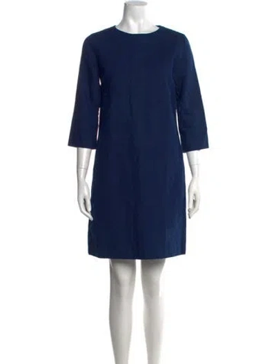 Pre-owned A.p.c. Crew Neck Knee-length Dress In Blue