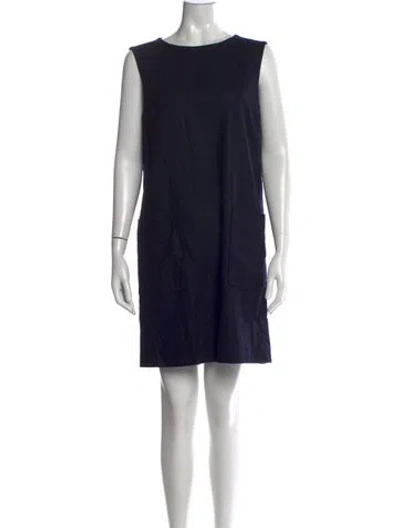Pre-owned A.p.c. Crew Neck Knee-length Dress In Blue