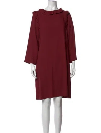 Pre-owned A.p.c. Crew Neck Knee-length Dress In Burgundy