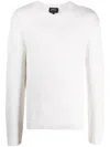 Apc Crew-neck Knitted Jumper In White