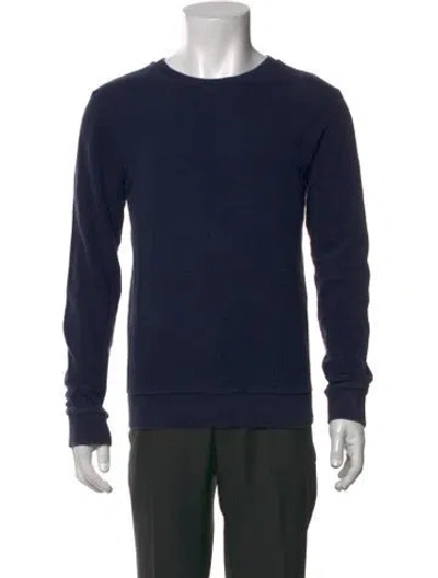 Pre-owned A.p.c. Crew Neck Long Sleeve In Blue